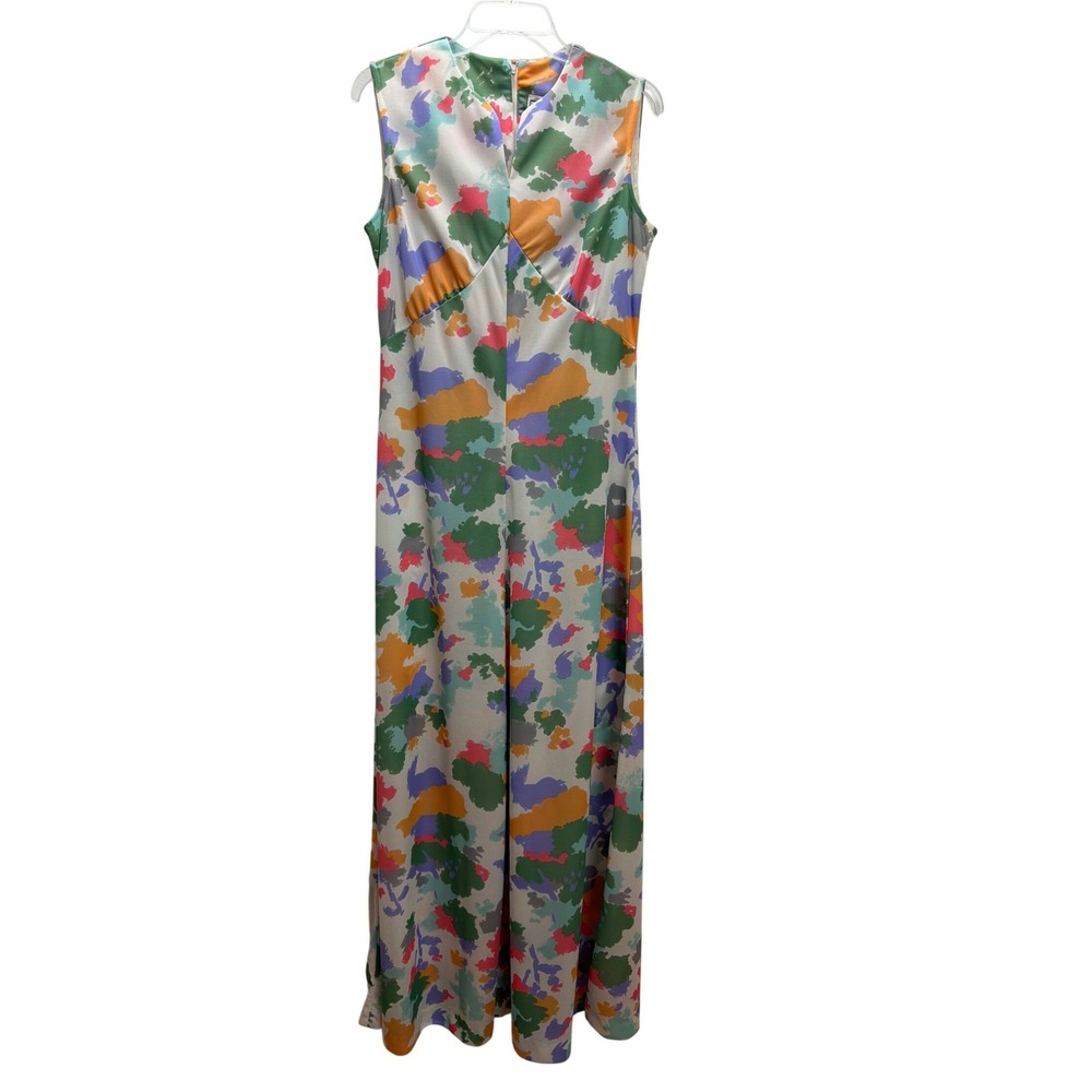 Vtg Chapter Two Abstract Floral Maxi Dress Sleeveless Sz 8 Colorful Boho 60s-70s